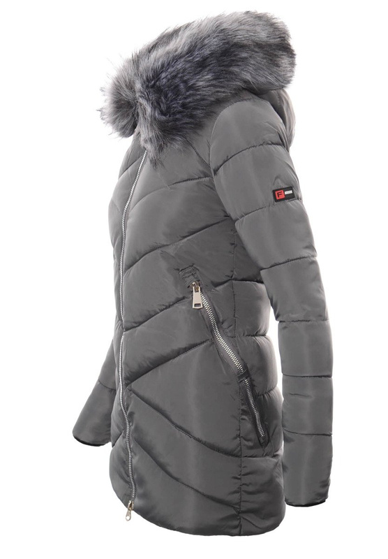 Damska Zimowa Kurtka Ortalionowa Szara