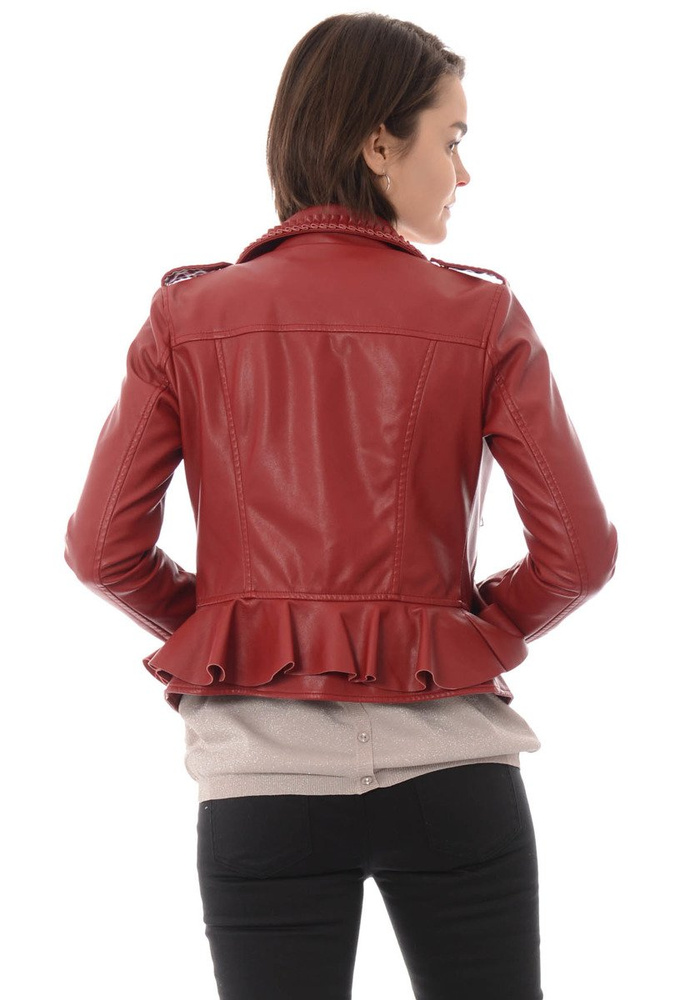 Damska Kurtka Ramoneska Elwira Bordowa