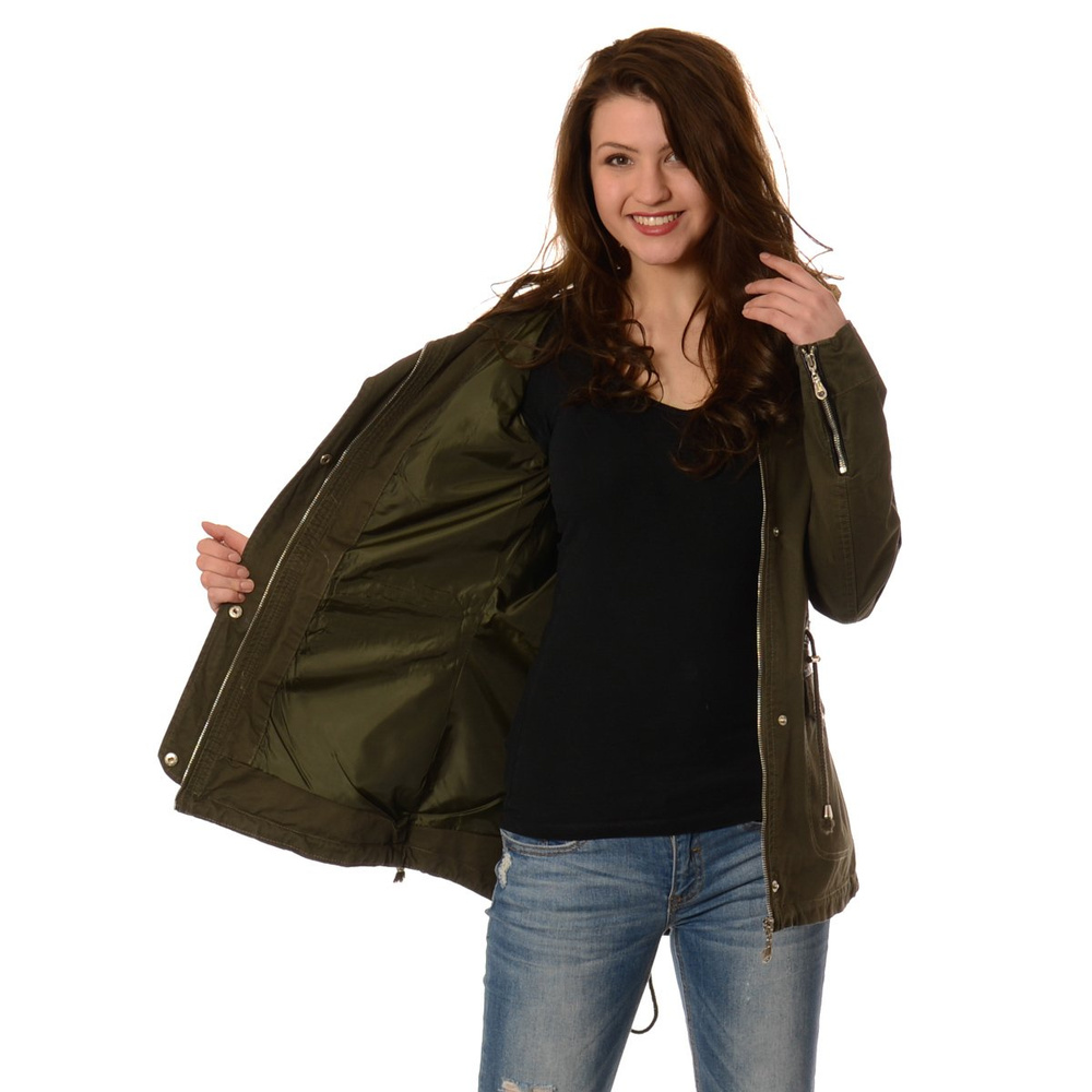 Damska Kurtka Parka Przejściowa Clarisse Zielona