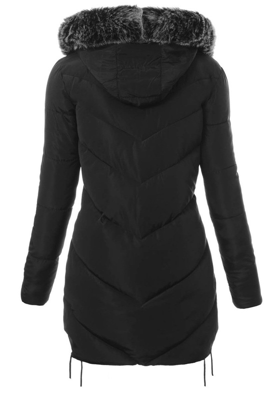  Damska Zimowa Kurtka Ortalionowa Lucyna Czarna