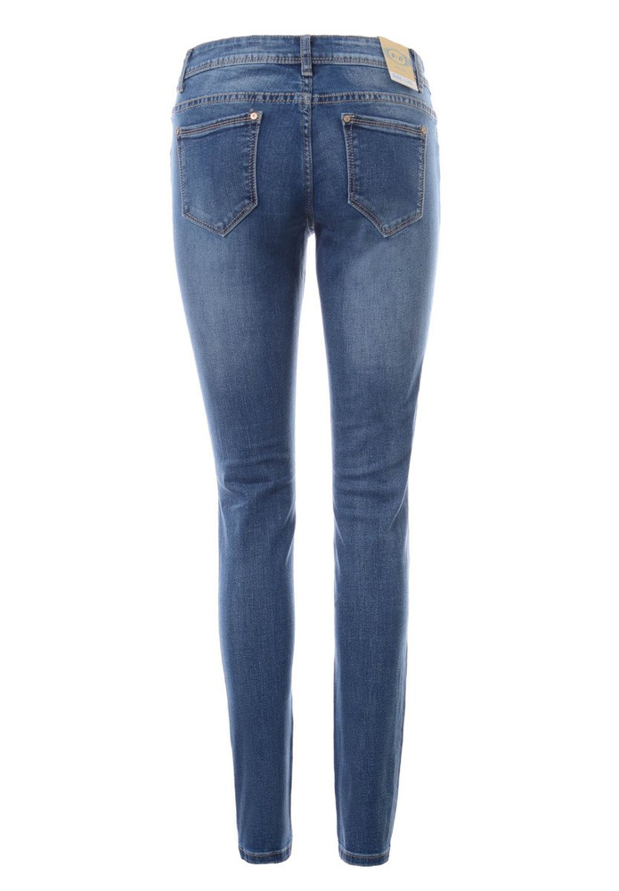 Damskie Spodnie Jeansy Przetarcia Rurki Granatowe