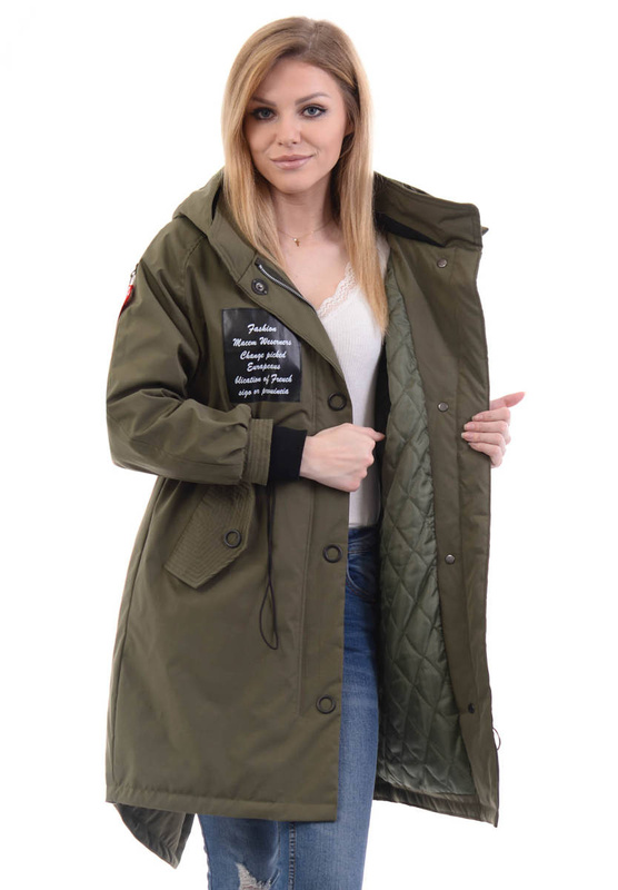 Kurtka Wiosenna Oversize Dejzi Zielona