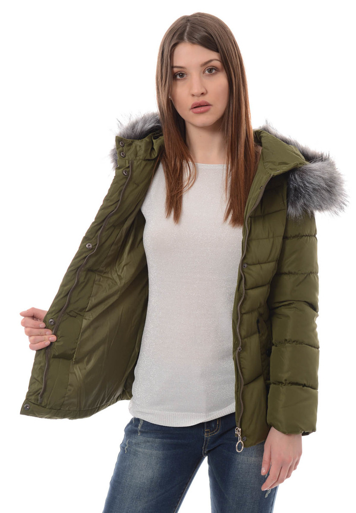 Damska Zimowa Kurtka Ortalionowa Zielona