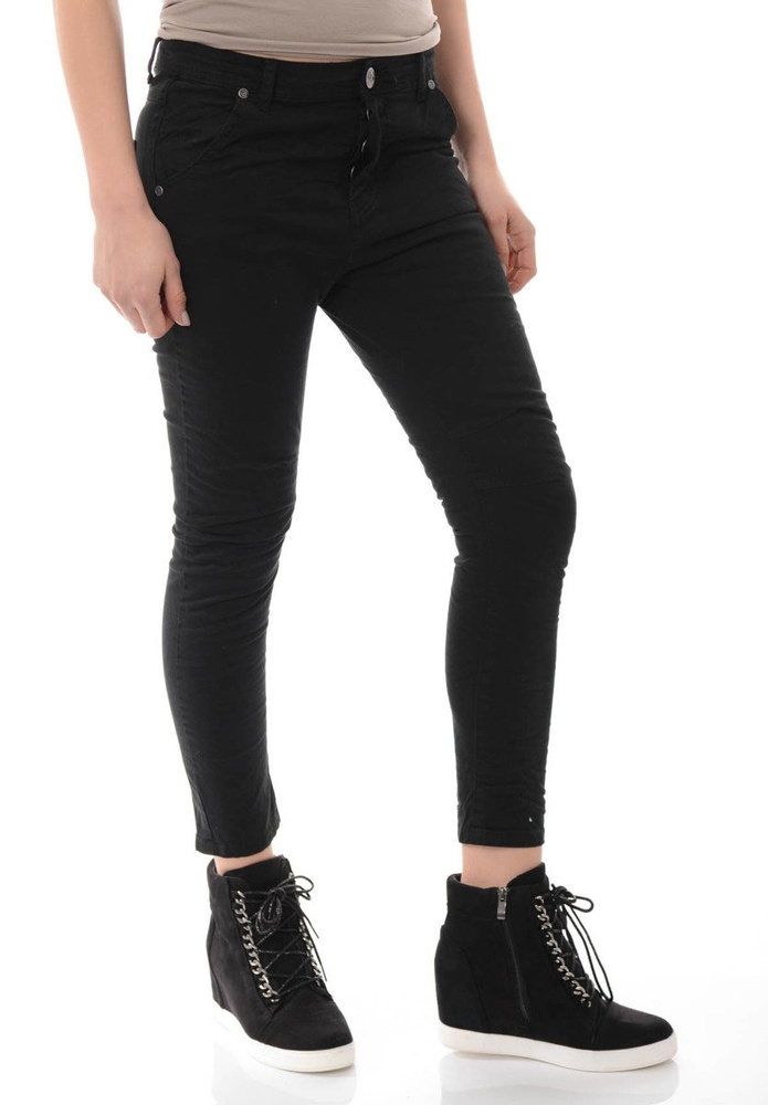 Damskie Spodnie Jeansy Boyfriend Czarne