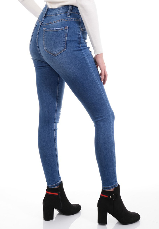 Damskie Spodnie Jeansowe Niebieskie