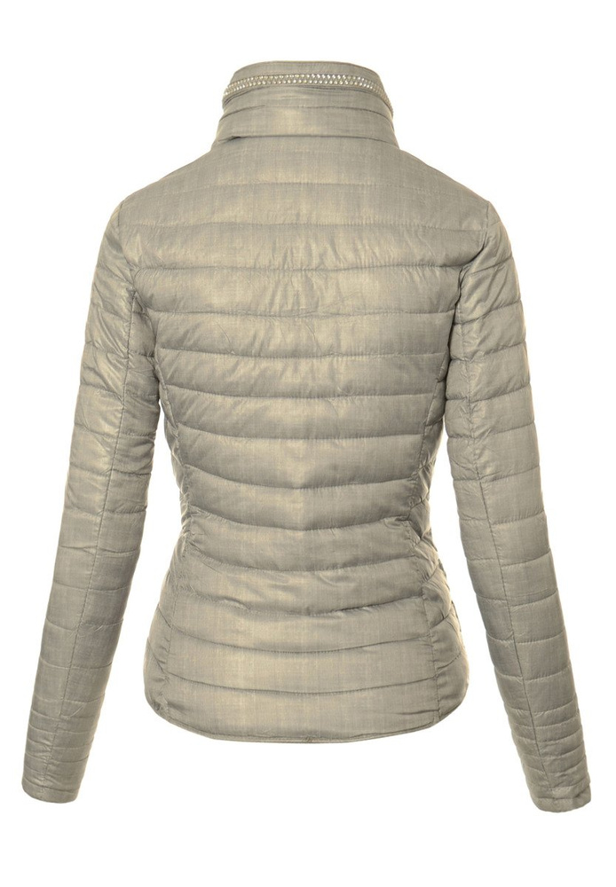 Damska Jesienna Wiosenna Kurtka Ortalionowa Szara Melanż