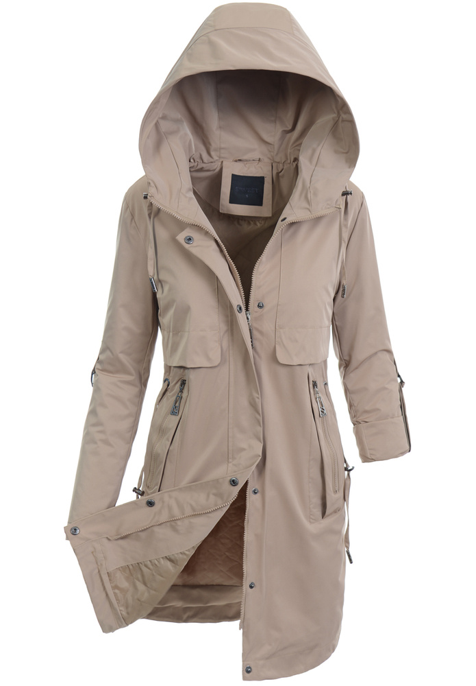 Damska Kurtka Parka Wiosenna Sofia Beżowa
