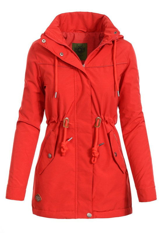 Damska Parka Wiosenna Czerwona