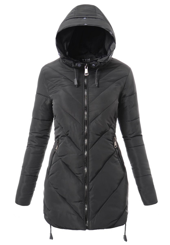 Damska Zimowa Kurtka Ortalionowa Lucyna Ciemno Szara