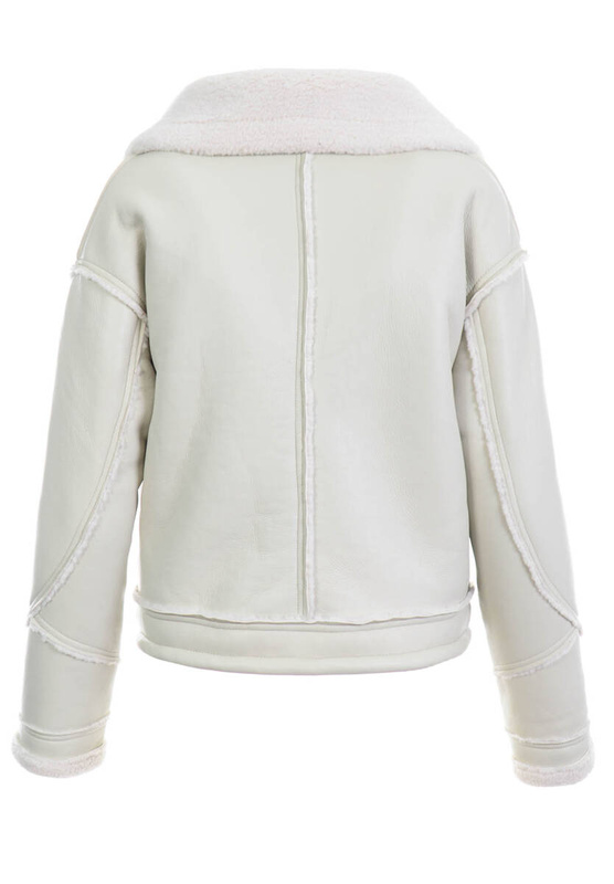 Damska Zimowa Kurtka Kożuszek Amina Beżowa