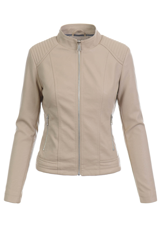 Damska Kurtka Ramoneska Aria Beżowa