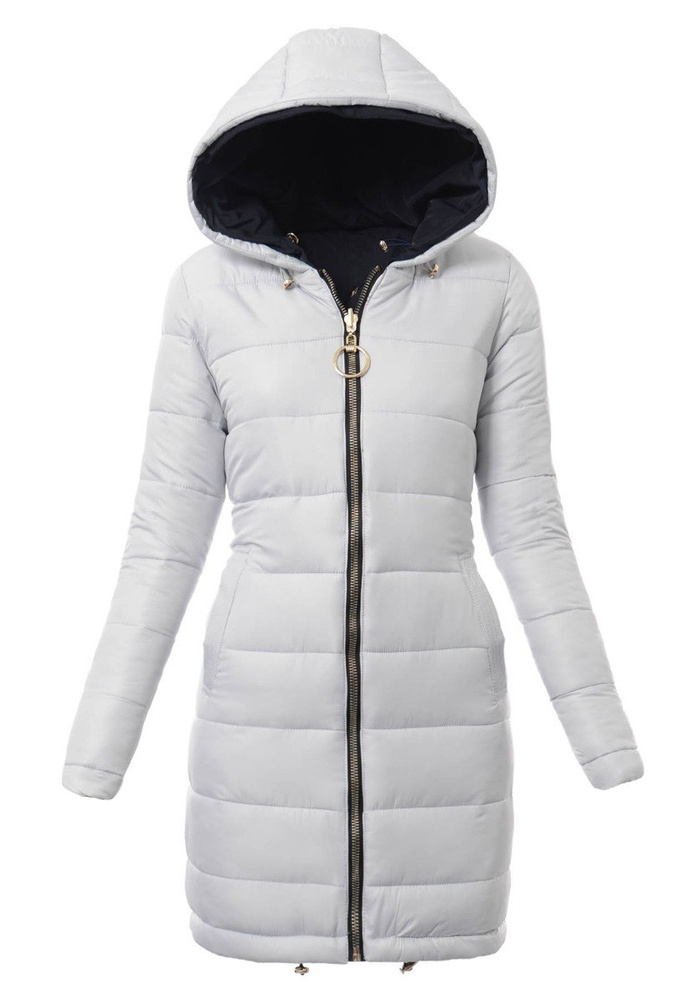 Damska Dwustronna Zimowa Kurtka Granatowa