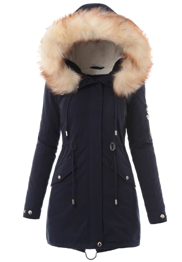 Damska Kurtka Parka Zimowa 2w1 Berta Granatowa