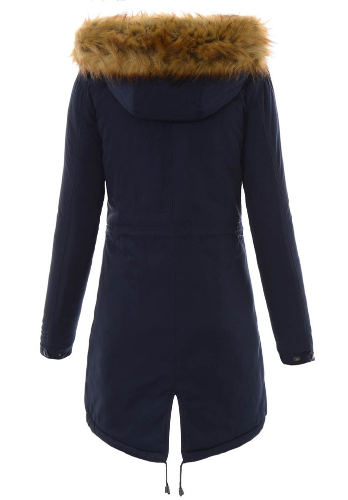Damska Kurtka Parka Ortalionowa Zimowa Granatowa