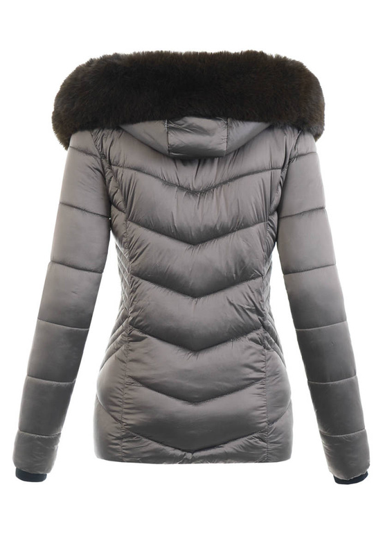 Kurtka Zimowa Pikowana Żaneta Brązowa