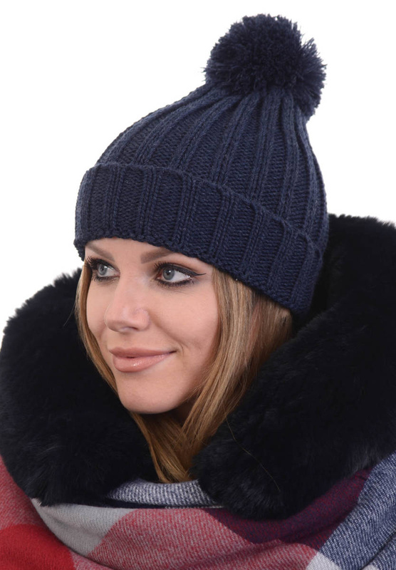 Damska Czapka Granatowa