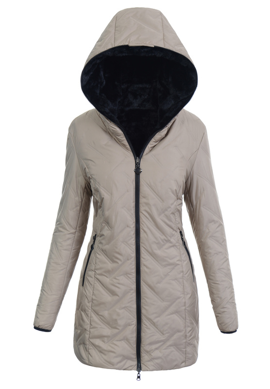 Damska Kurtka Dwustronna Zimowa Damiana Beżowa