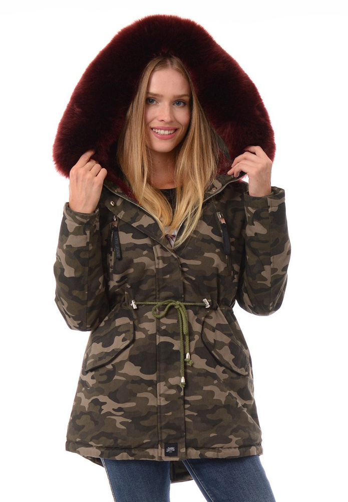 Kurtka Parka Aleksandra Moro Z Bordowym Futrem