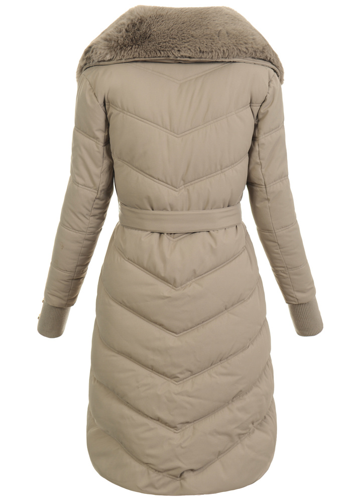 Damska Kurtka Zimowa Bronisława Ciemno Beżowa