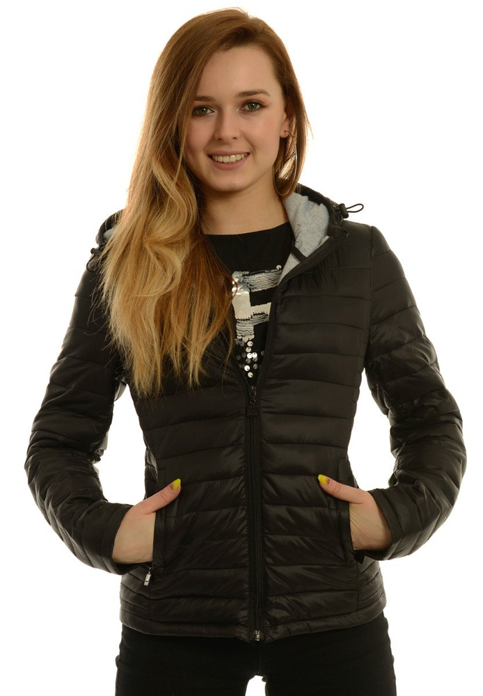 Damska Jesienna Wiosenna Kurtka Ortalionowa Czarna