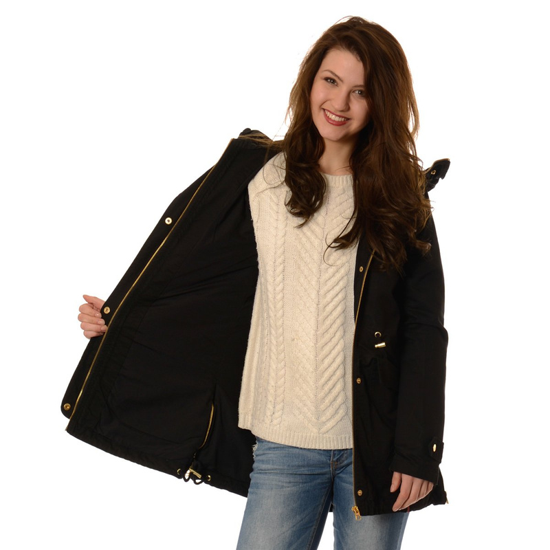 Damska Wiosenna Parka Alice Czarna