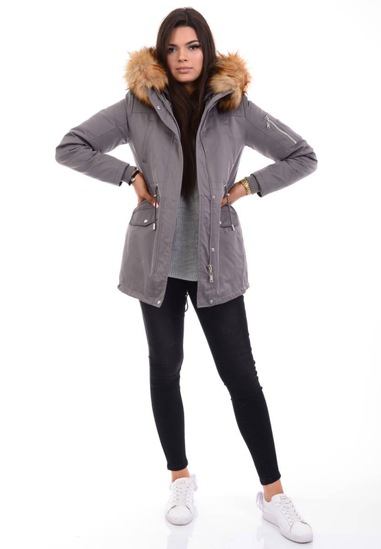 Parka Zimowa 2w1 Sylwia Szara