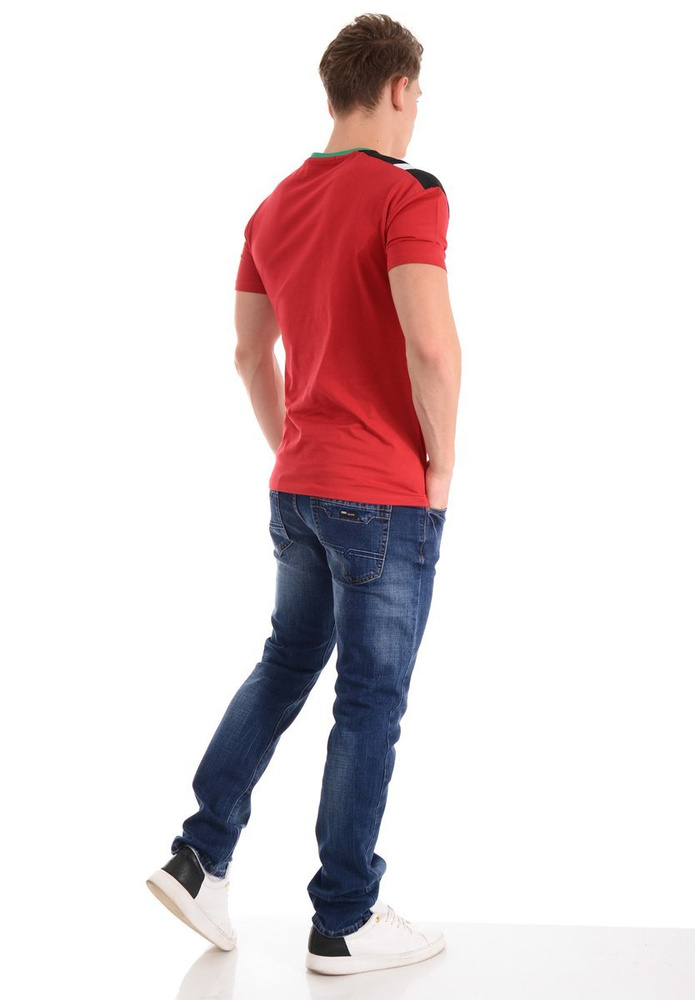 Męska Koszulka T-Shirt Nadruk Czerwona