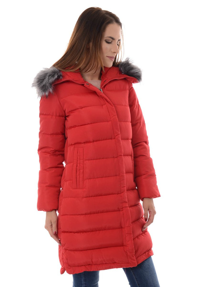 Damska Zimowa Kurtka Ortalionowa Czerwona