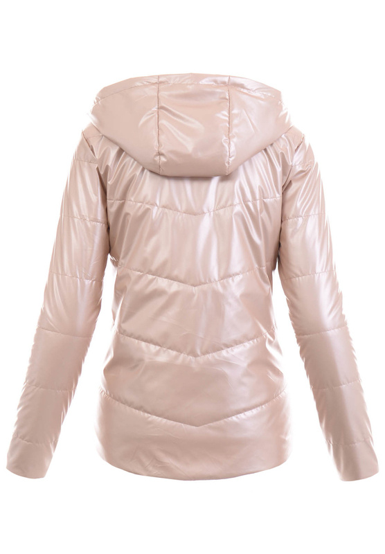 Damska Wiosenna Kurtka Dwustronna Iwona Perłowo Beżowa