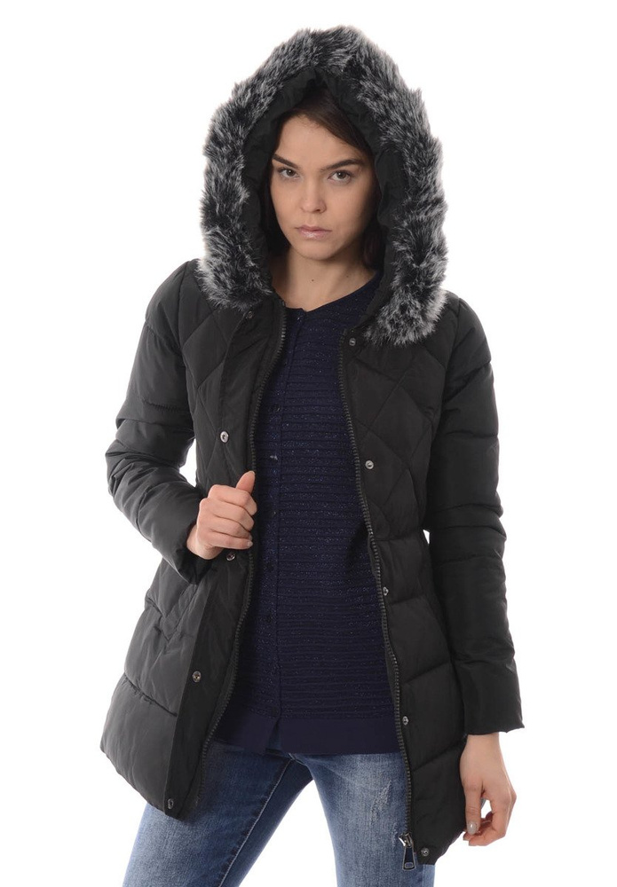 Damska Zimowa Kurtka Ortalionowa Czarna