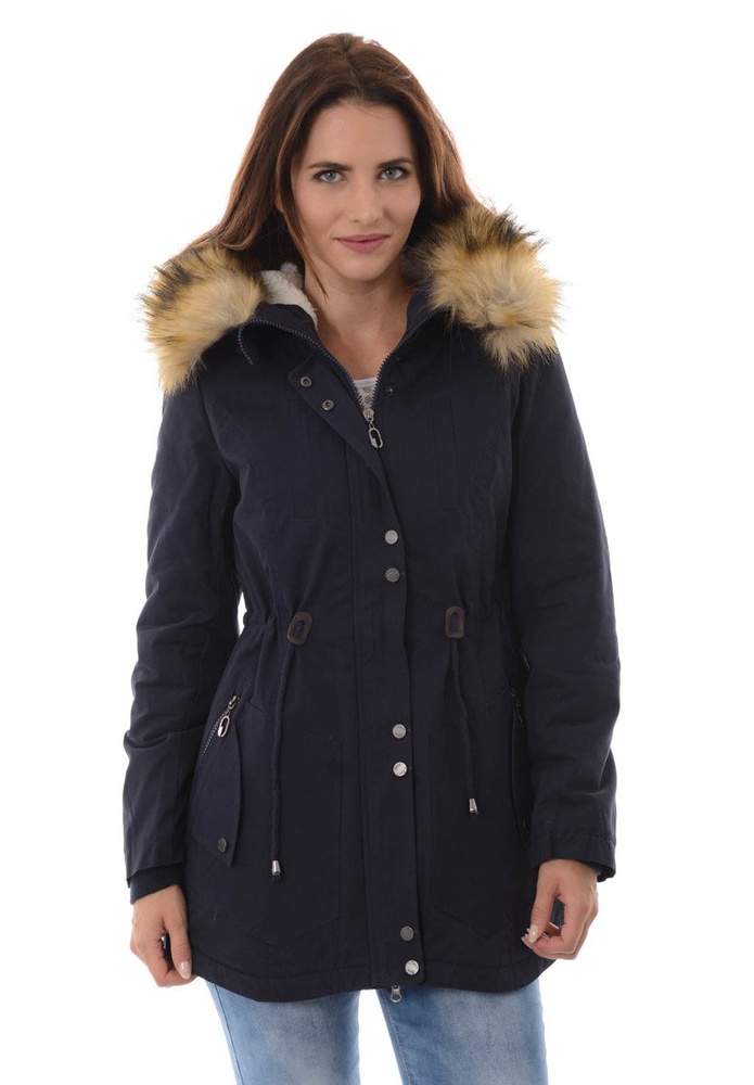 Damska Kurtka Parka Zimowa Adelina Granatowa