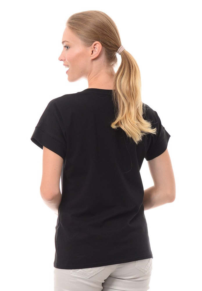 Damska Koszulka z Nadrukiem Czarna