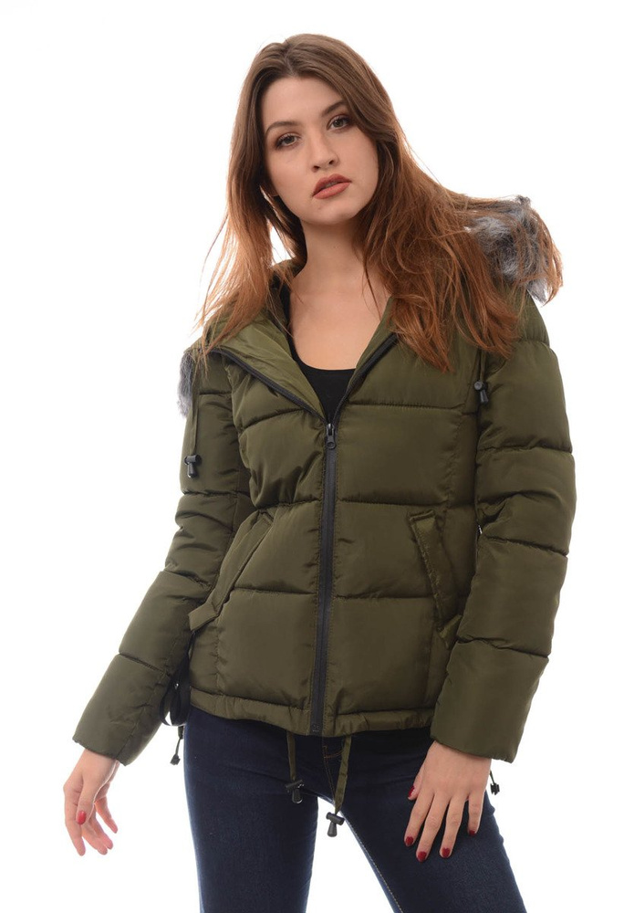 Damska Zimowa Kurtka Ortalionowa Zielona