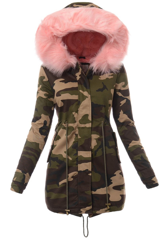 Damska Zimowa Kurtka Parka Lidia Moro Z Różowym Futerkiem