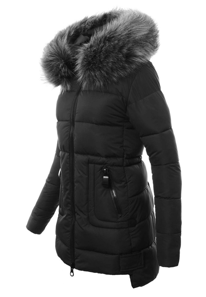 Damska Zimowa Ortalionowa Kurtka Czarna