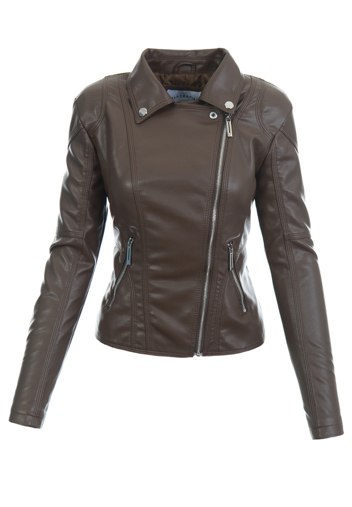 Damska Kurtka Ramoneska Aida Brązowa