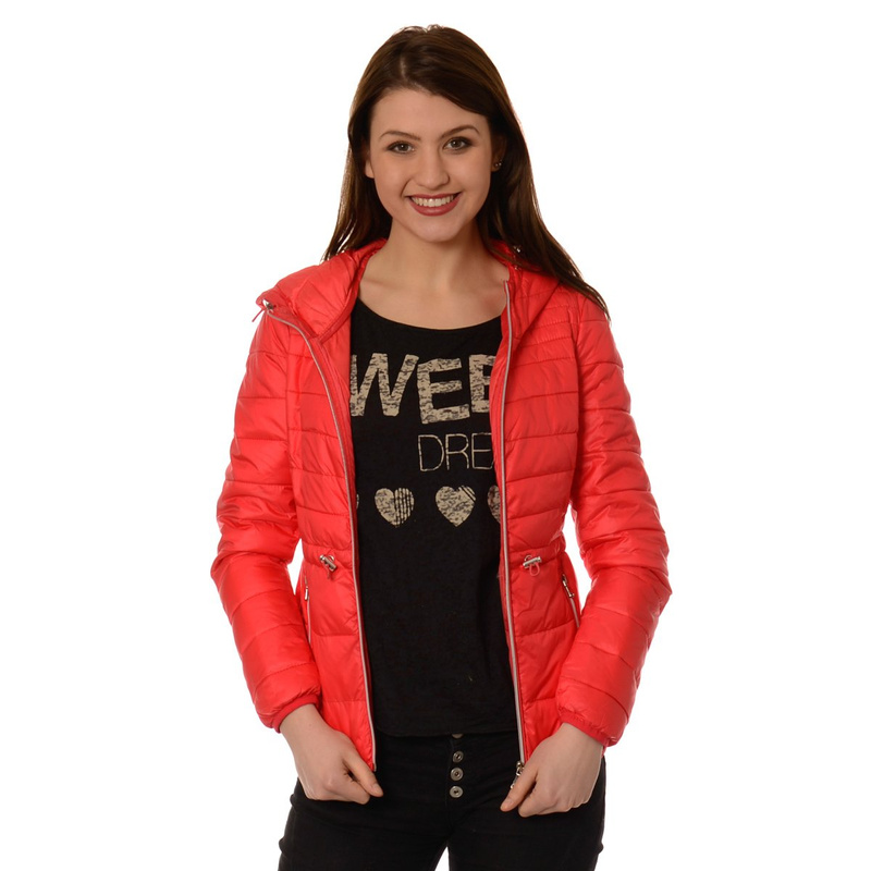 Damska Wiosenna  - Jesienna Kurtka Ortalionowa Carolina Malinowa