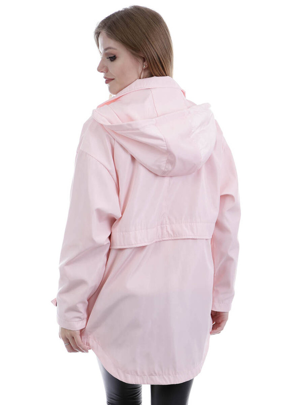 Damska Kurtka Parka Wiosenna Ksenia Pudrowo Różowa