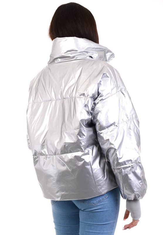 Damska Kurtka Oversize Courreges Srebrna