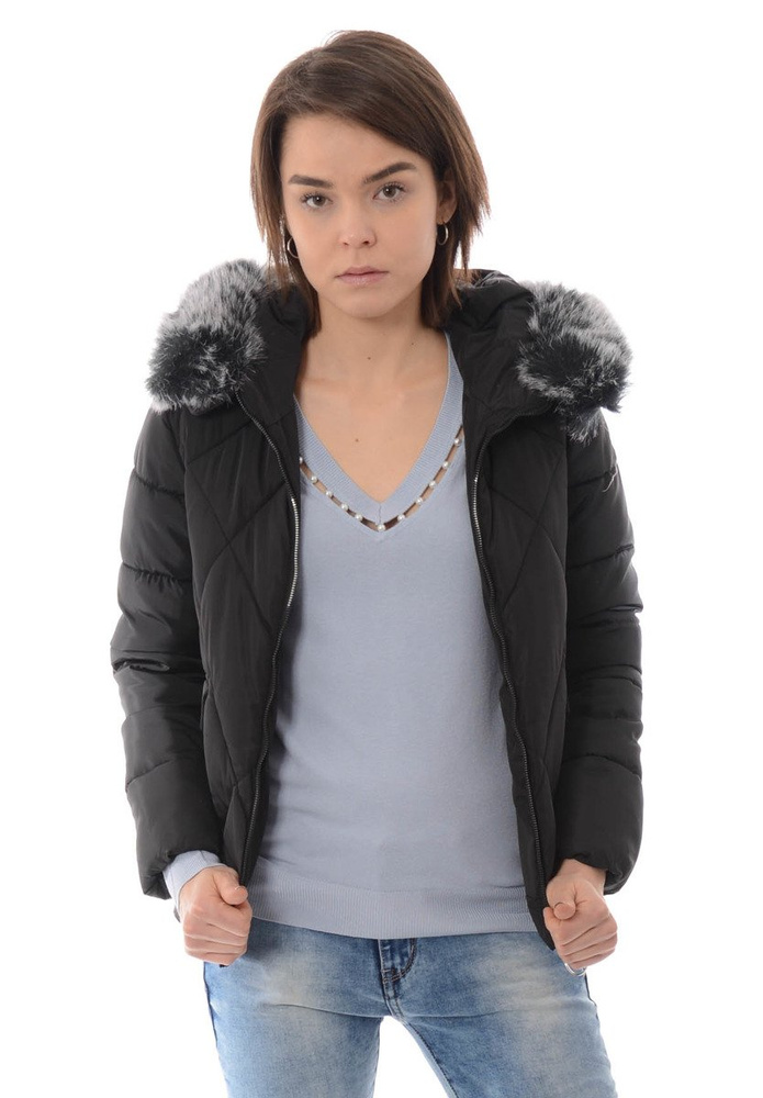 Damska Zimowa Kurtka Ortalionowa Czarna
