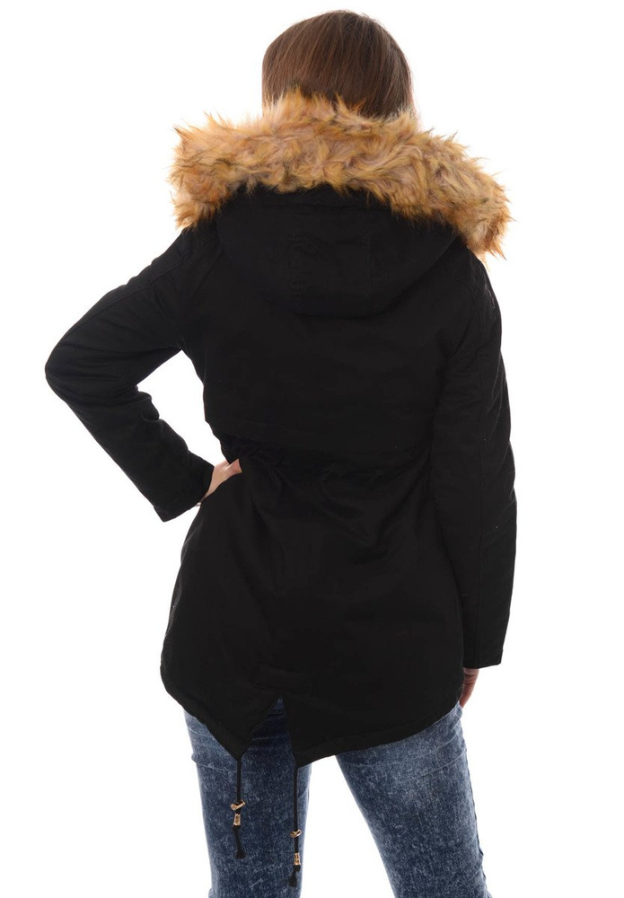 Piękna Damska Kurtka Parka =Czarna