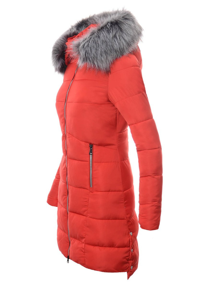 Damska Zimowa Kurtka Ortalionowa Magda Czerwona