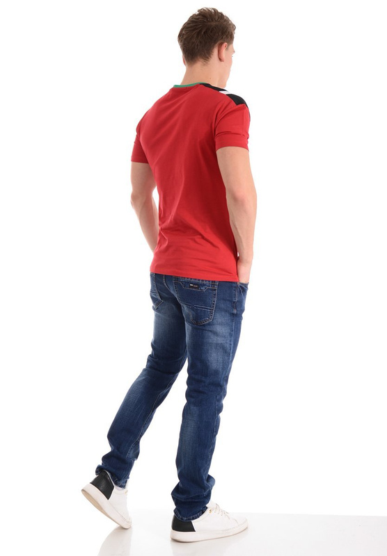 Męska Koszulka T-Shirt Nadruk Czerwona