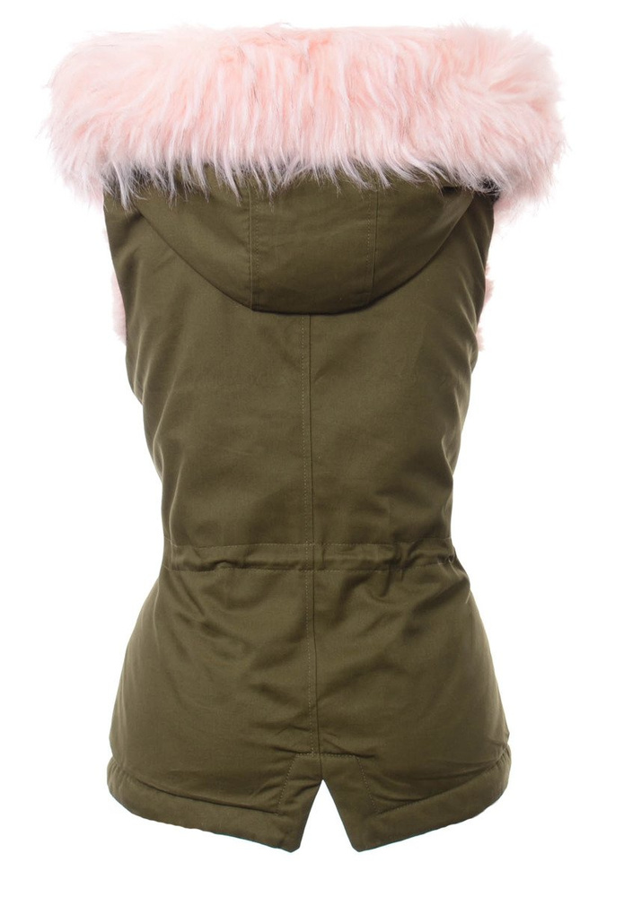 Damska Kamizelka Bezrękawnik Ilona Zielono Różowy