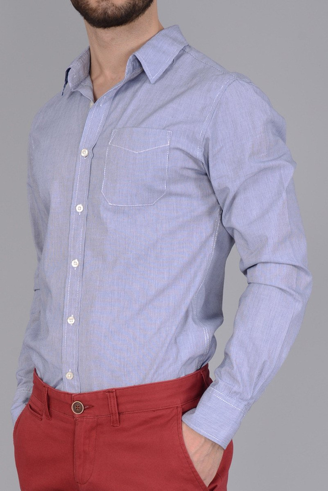 Koszula Męska Niebieskie Prążki