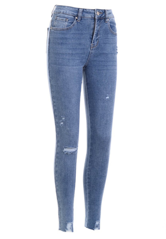 Damskie Spodnie Jeansowe Granatowe