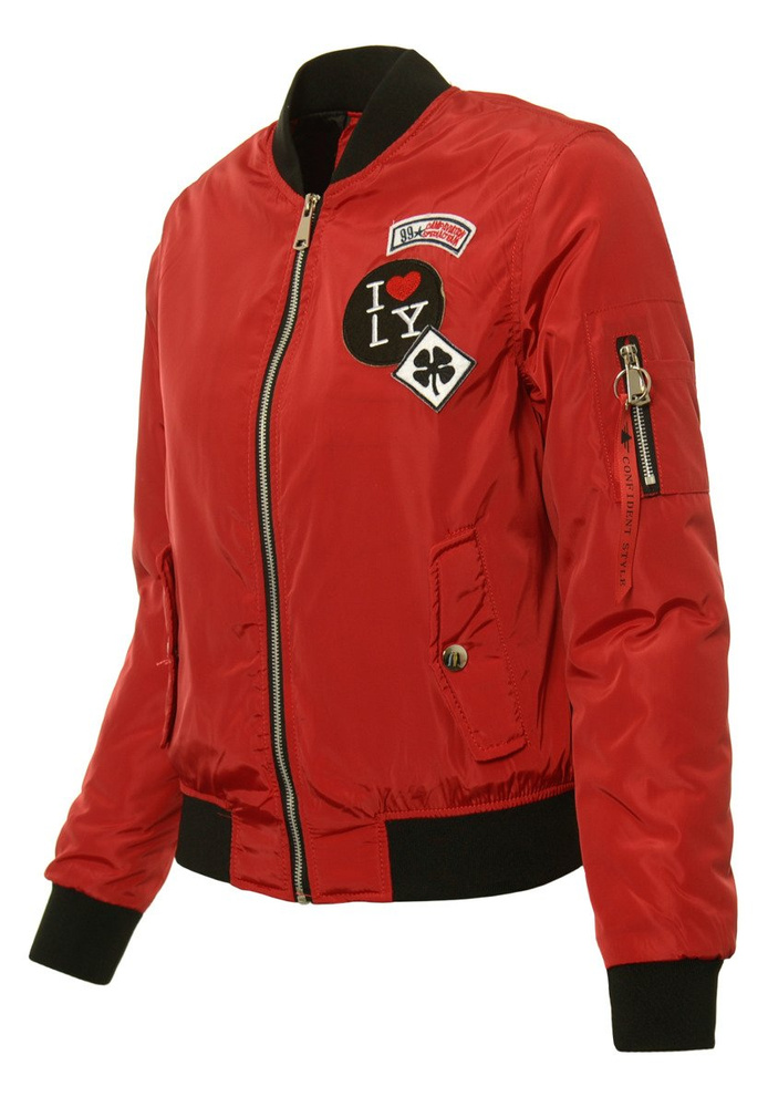 Damska Jesienna Kurtka Bomberka Elif Czerwona