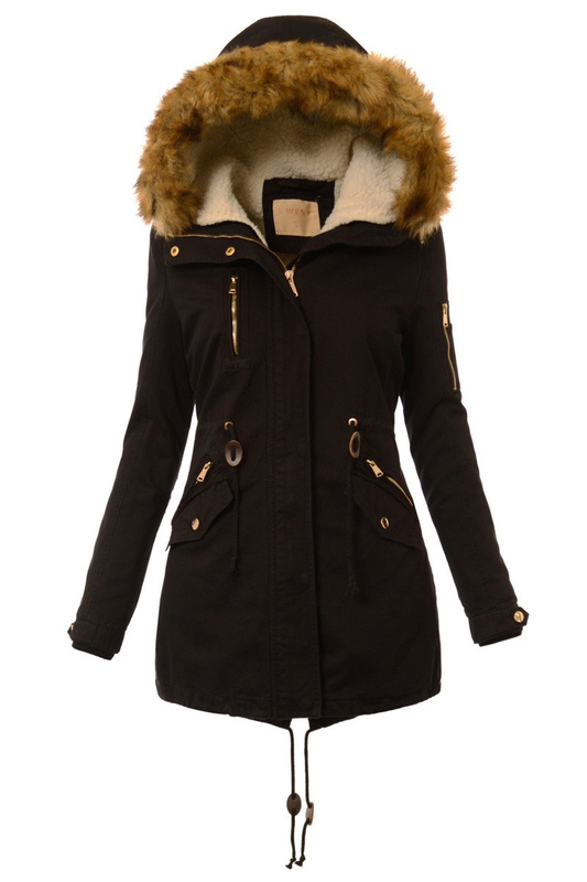 Damska Parka Kurtka Zimowa 2w1 Gwen Czarna