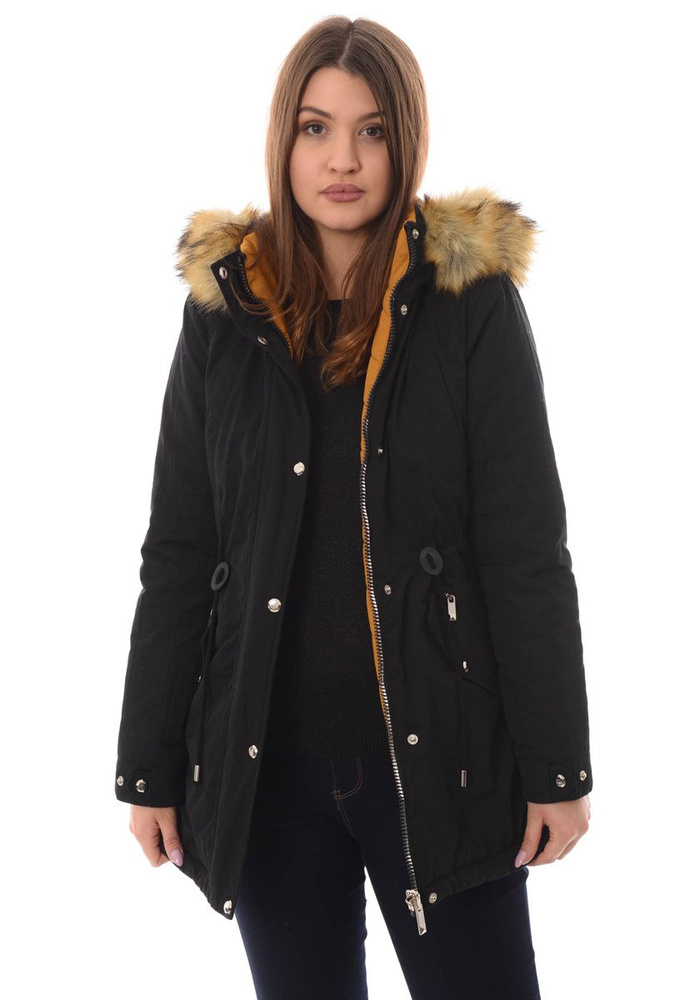 Damska Dwustronna Zimowa Kurtka Adriana Czarna