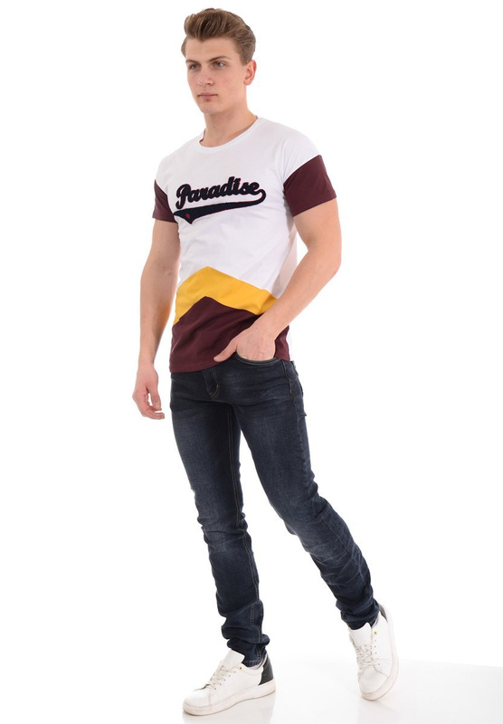 Męska Koszulka T-Shirt Nadruk Biała